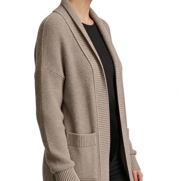 s106Warm Mist Grey Open Cardigan 3