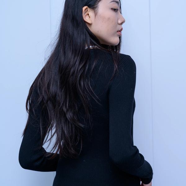 s030Starry Texture Mock Neck Knit Top 5