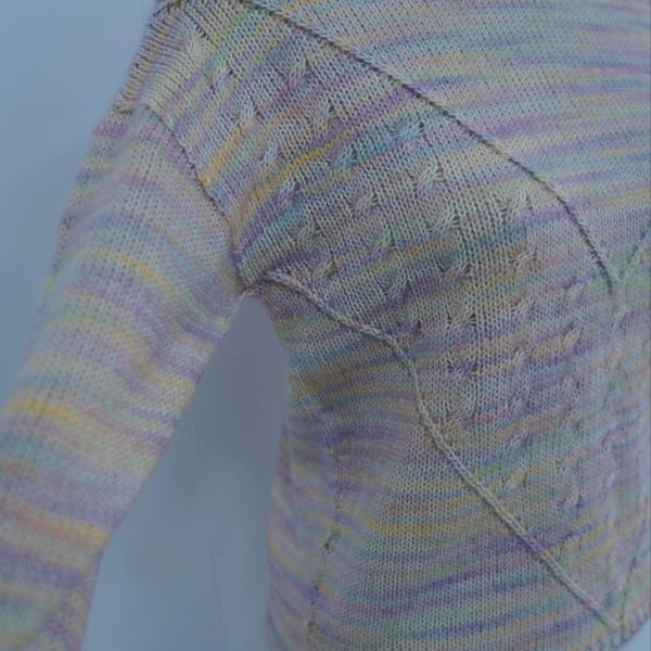 s015Rainbow Gradient Openwork Knit Crew Neck Sweater 3