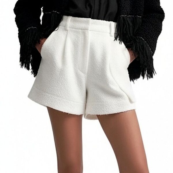 s085Black Fringed Textured Cropped Jacket 4