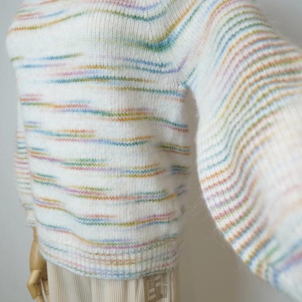 s021Rainbow Flecked Crew Neck Knit Sweater 4