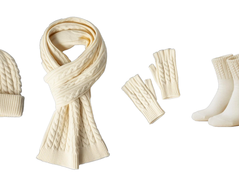 Cable Knit 4-Piece Winter Set