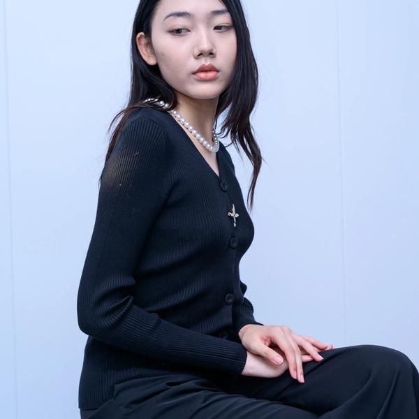 s030Starry Texture Mock Neck Knit Top 2