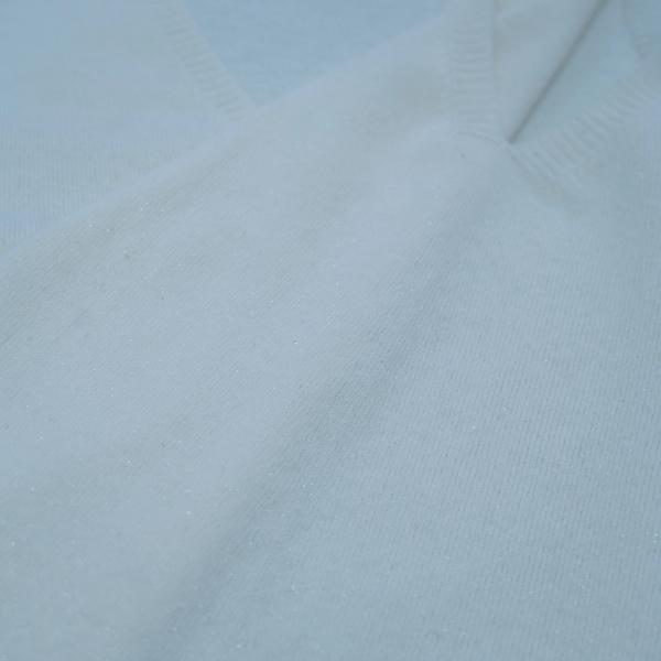 s002Cream White V-Neck Split-Side Knitted Vest 4