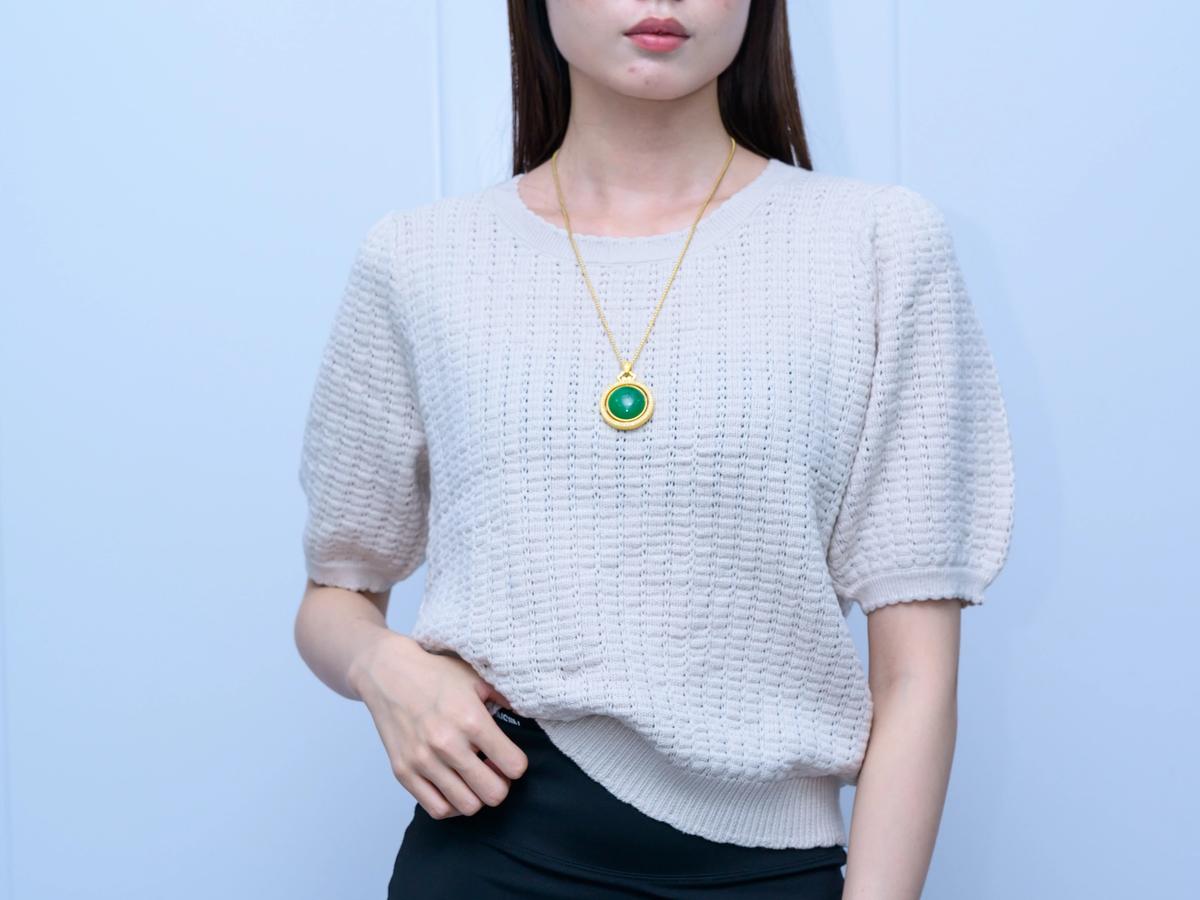 s051Off-White Puff Sleeve Waffle Knit Top