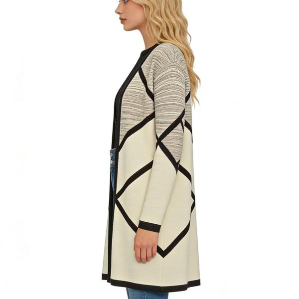 s113Geometric Diamond Color-Block Cardigan 2