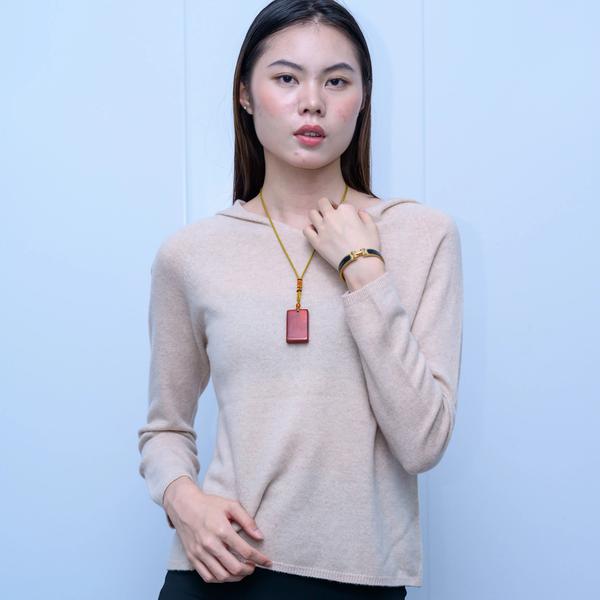 s031Misty Soft Hooded V-Neck Knit Top 2