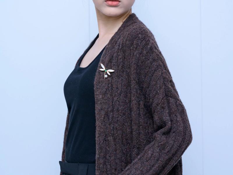 s034Dark Coffee Textured Longline Knit Cardigan
