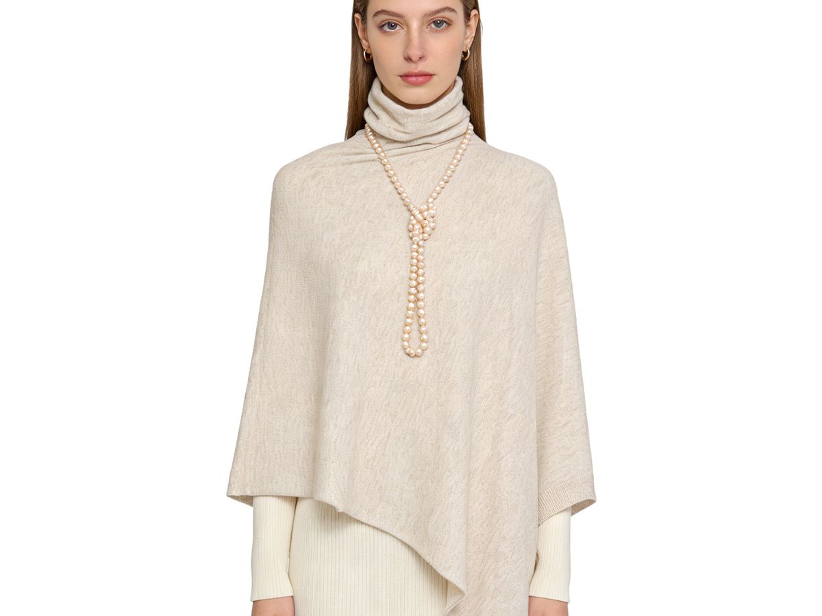 Heather Gray Slouchy Turtleneck Asymmetrical Knit Top