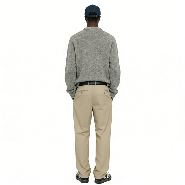 m026Striped Teddy Bear Applique V-Neck Knit Sweater 3