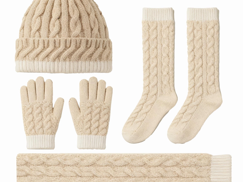 Cable Knit 4-Piece Winter Set