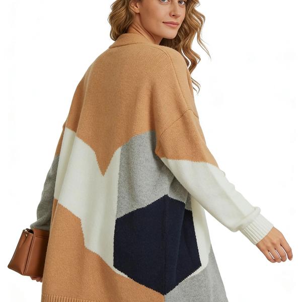 s108Autumn Field Color-Block Cardigan 2