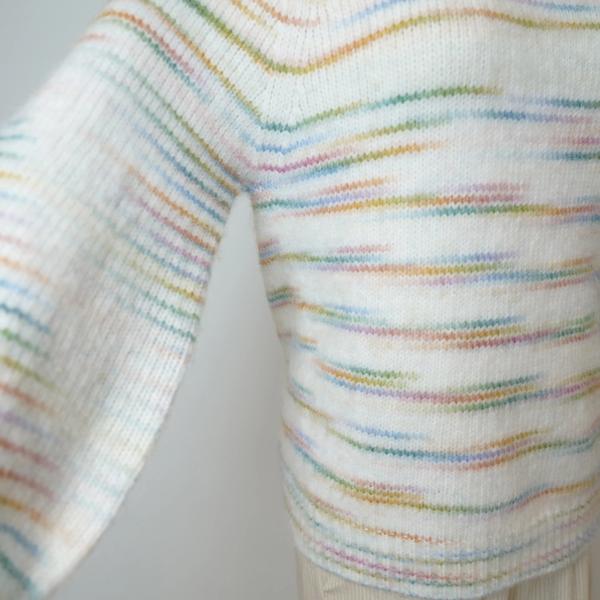 s021Rainbow Flecked Crew Neck Knit Sweater 5