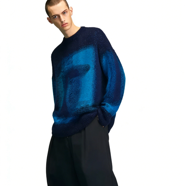 m020Deep Sea Stardust Gradient Jacquard Crewneck Sweater 2