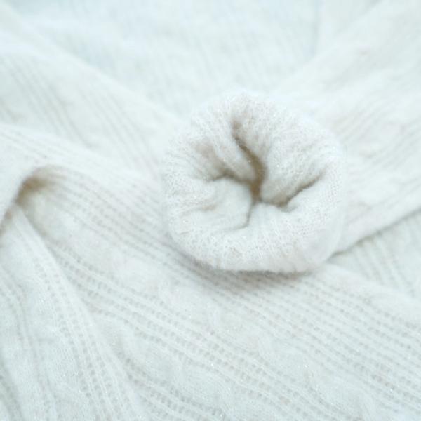s004Beige Apricot V-Neck Cable-Knit Sweater 4