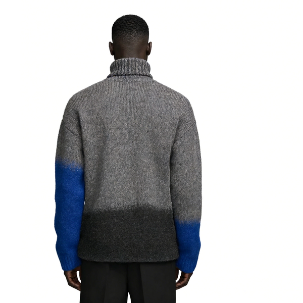 m018Grey-Blue Gradient Turtleneck Knit Sweater 4