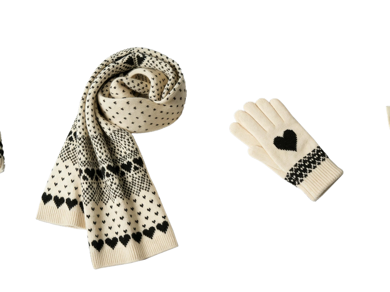Heart Fair Isle 4-Piece Winter Set