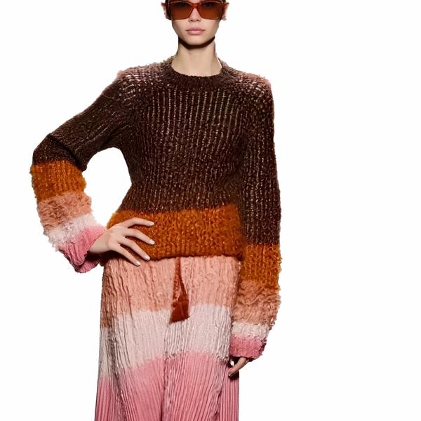 s069Caramel & Pink Gradient Textured Knit Co-ord Set 4