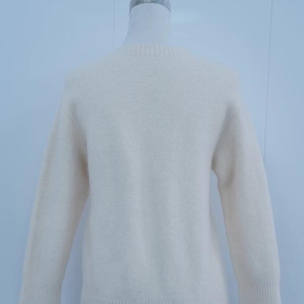 s011Cream White Floral Embroidery Crew Neck Knit Sweater 3