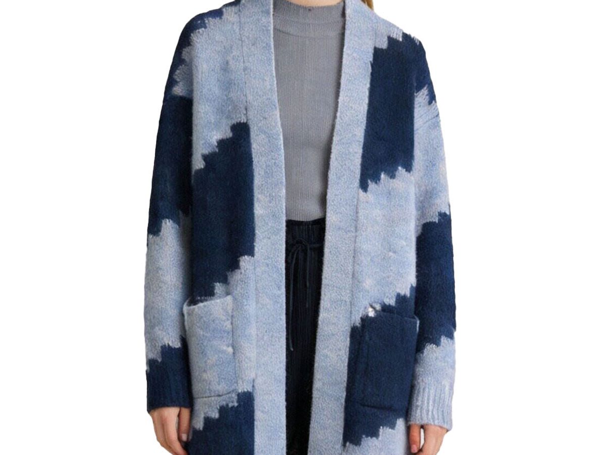 Blue Gradient Jacquard Cardigan