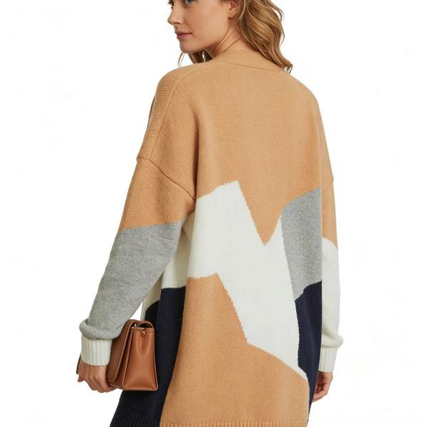 s108Autumn Field Color-Block Cardigan 4