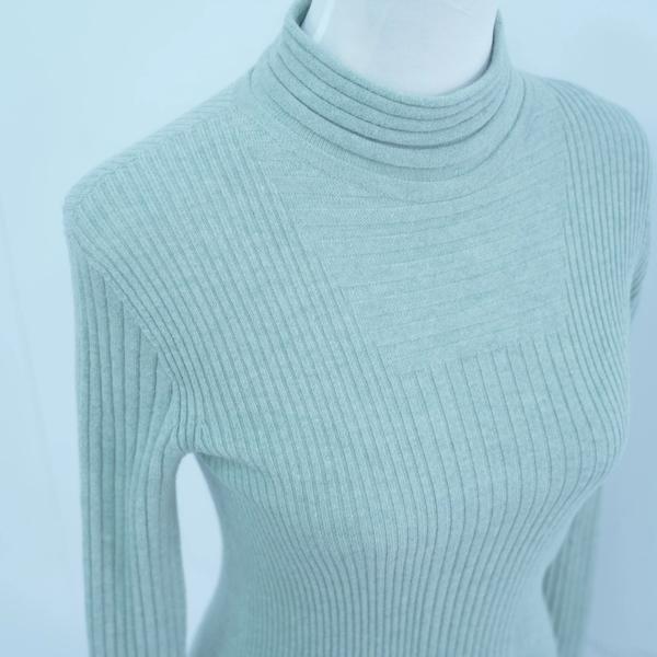 s005Mint Green Turtleneck Ribbed Knitted Base Layer 3