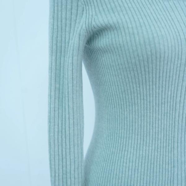 s005Mint Green Turtleneck Ribbed Knitted Base Layer 4