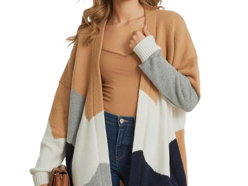 Autumn Field Color-Block Cardigan