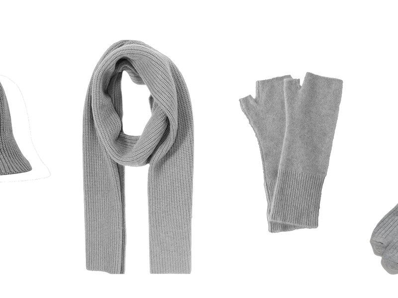 Ribbed Knit Bucket Hat 4-Piece Winter Set