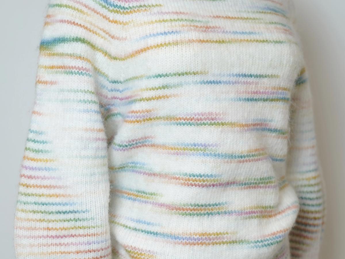 s021Rainbow Flecked Crew Neck Knit Sweater