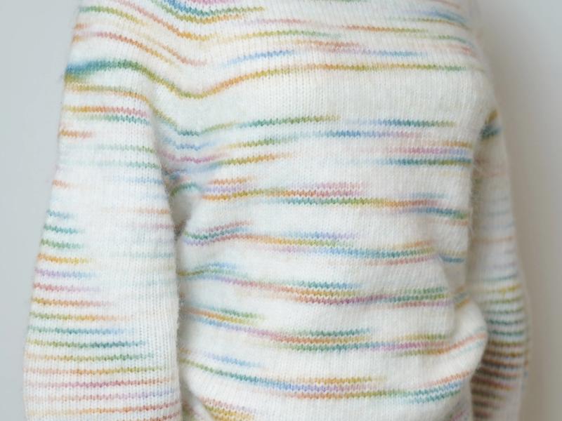 s021Rainbow Flecked Crew Neck Knit Sweater