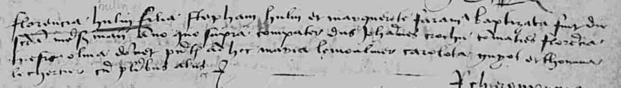 Actes de baptêmes en latin - Paroisse de Notre-Dame et Saint-Mathurin à Moncontour - 1545 - AD22_5MI_0204_0005