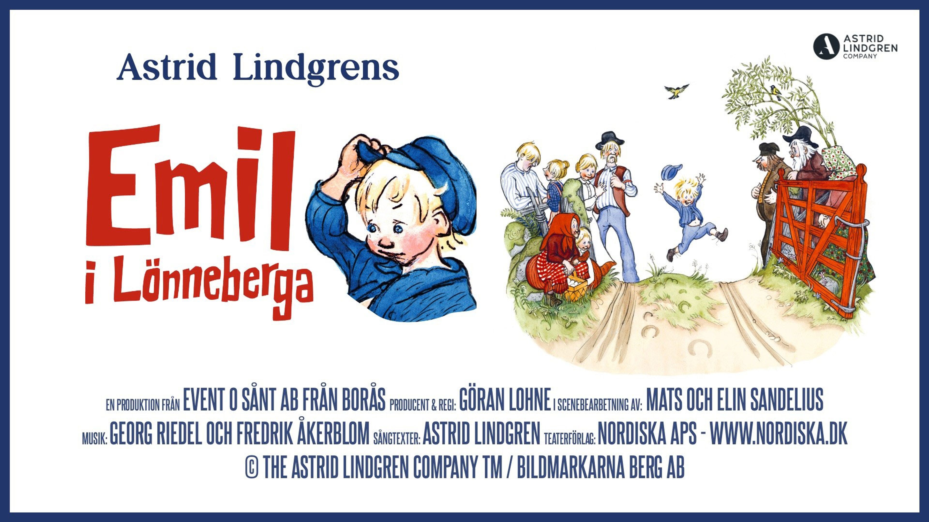 Tecknad Emil. Text: Astrid Lindgrens Emil i Lönneberga.