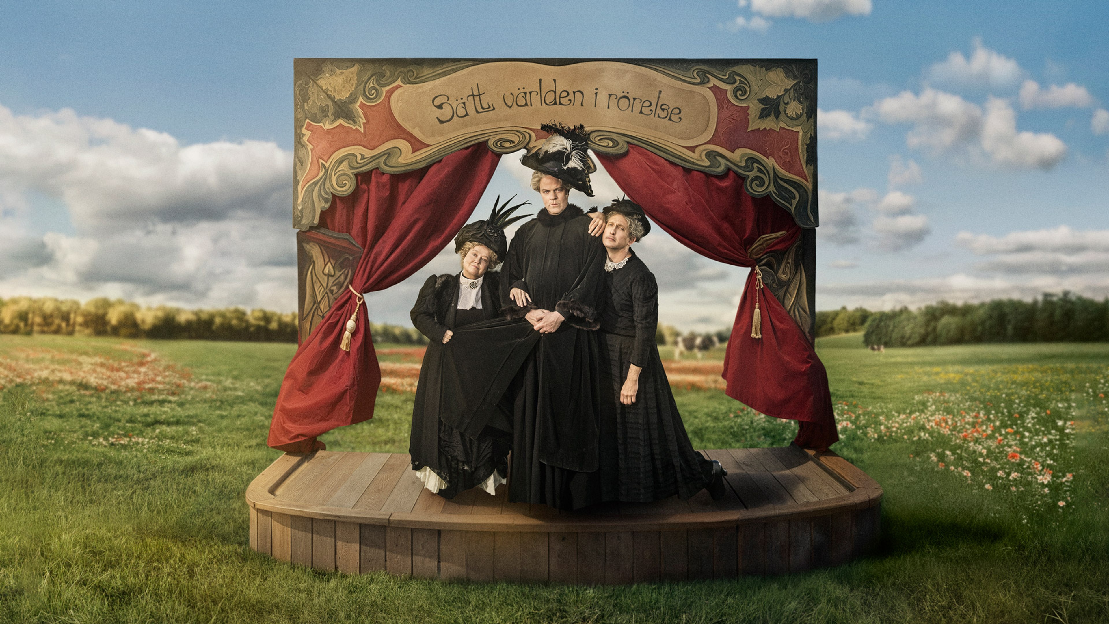 Tre skådespelare klädda likt Semla Lagerlöf.