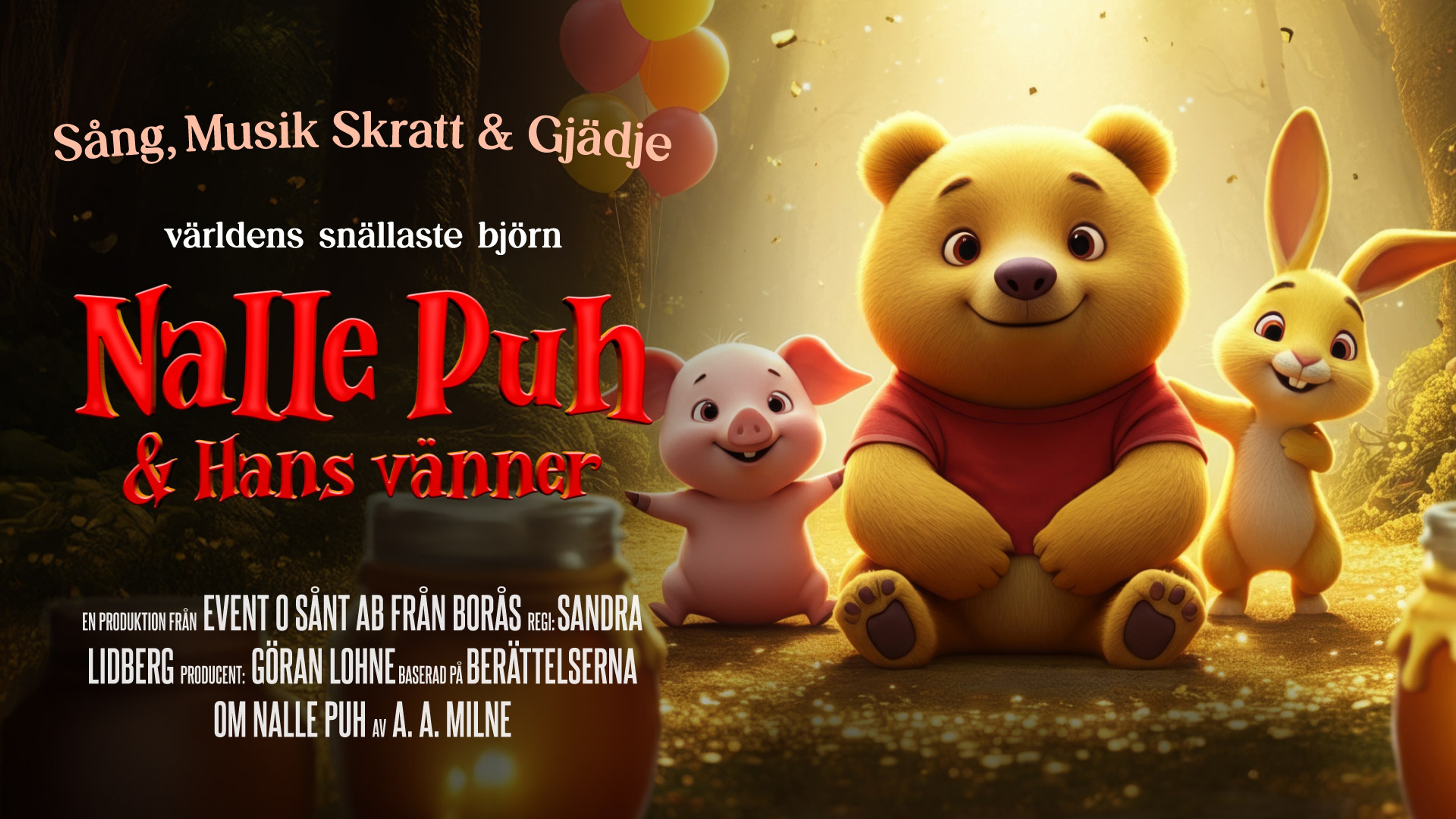 Animerad bild av Nalle Puh och hans vänner.