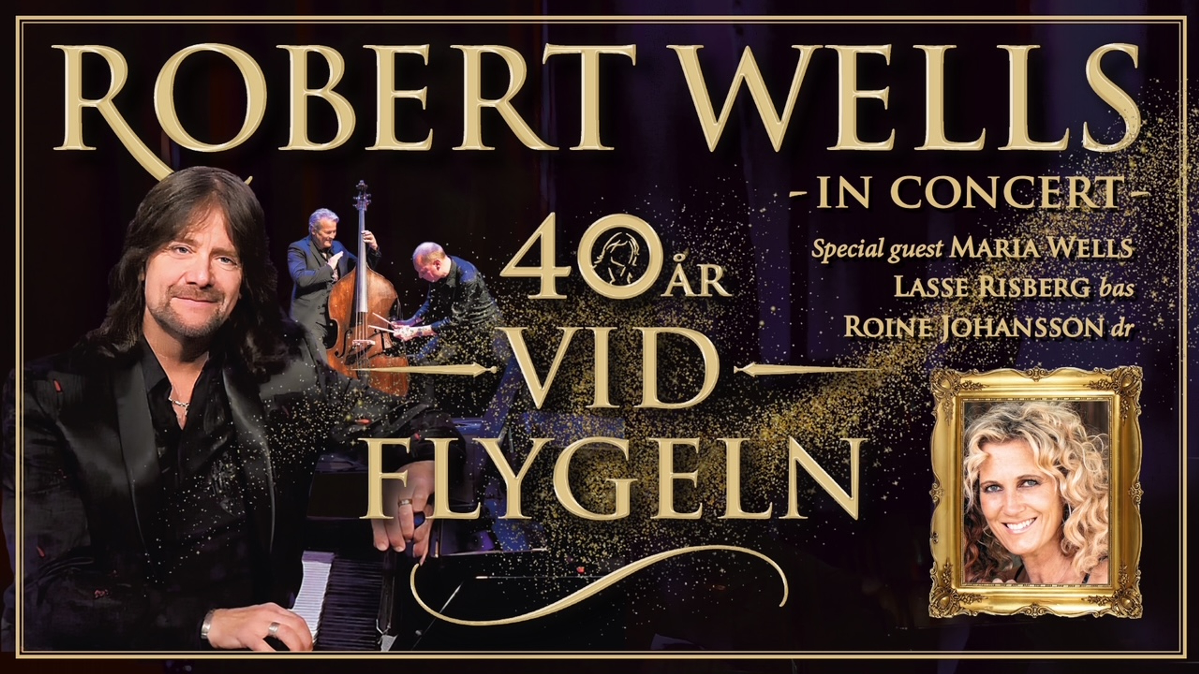 Robert Wells vid flygel. TEXT: Robert Wells 40 år vid flygeln.
