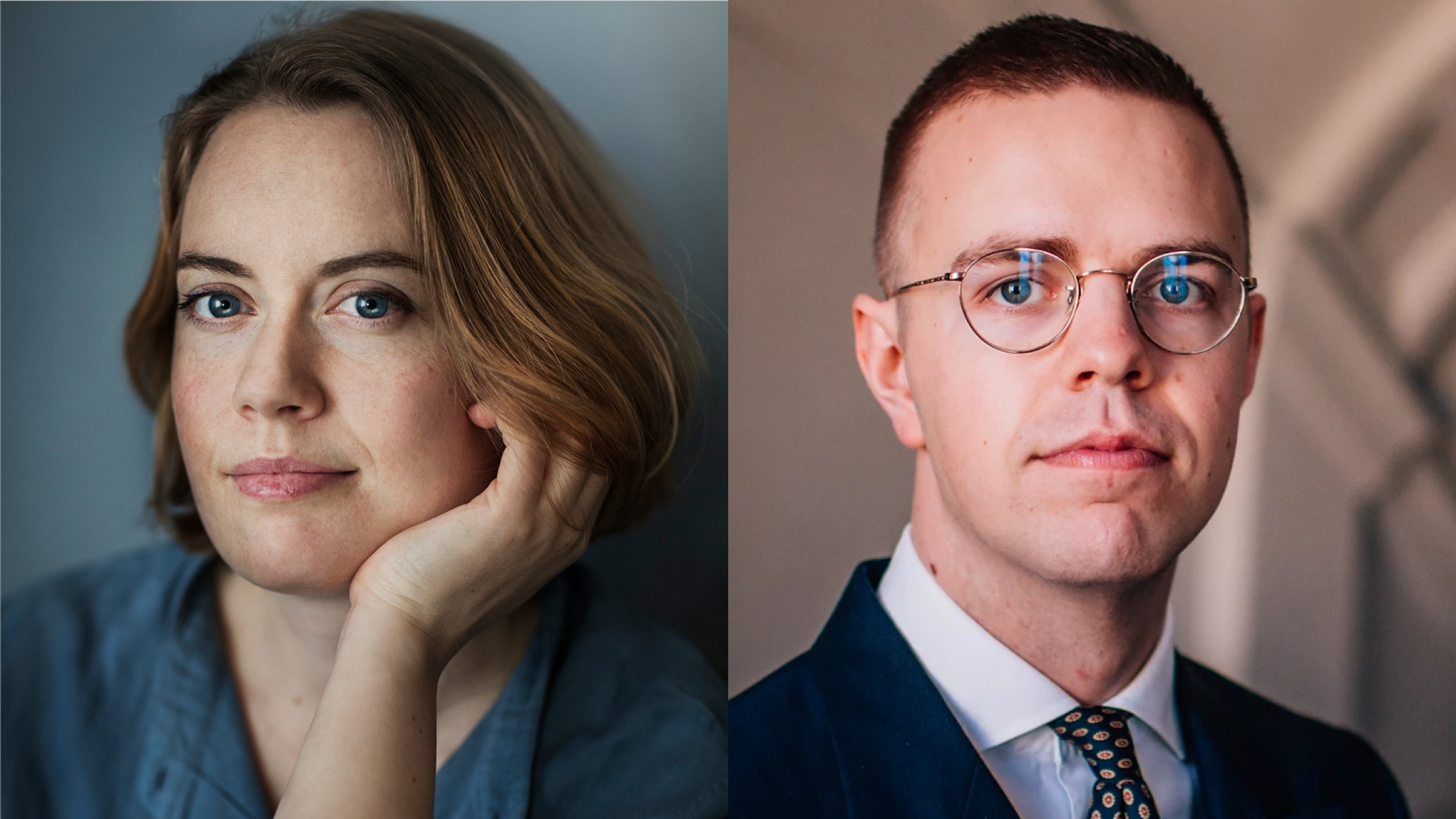 Porträttbilder på Anna Christensson och Arvid Eriksson.