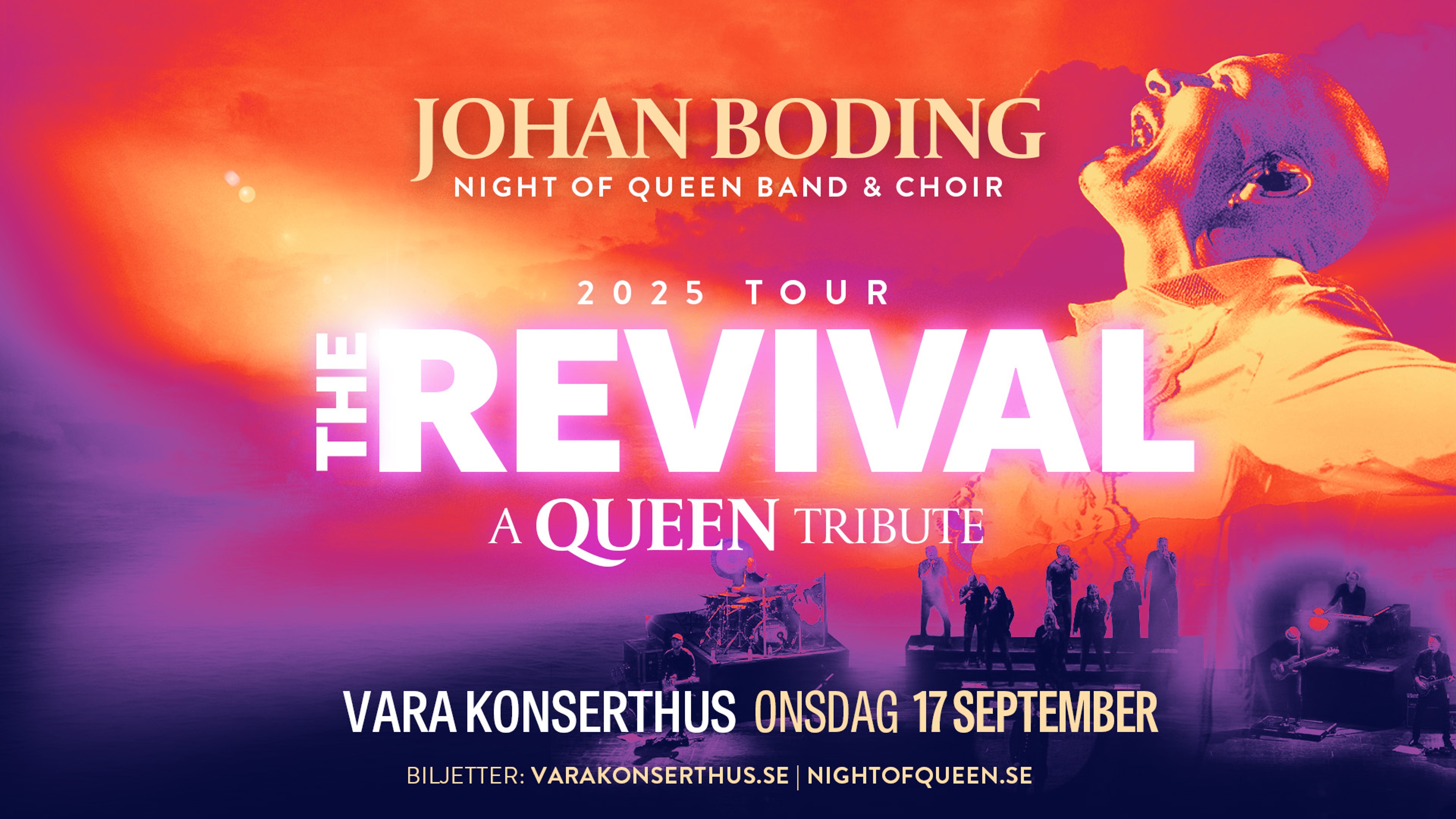 Johan Boding, text: 2025 Tour The Revival A Queen Tribute.