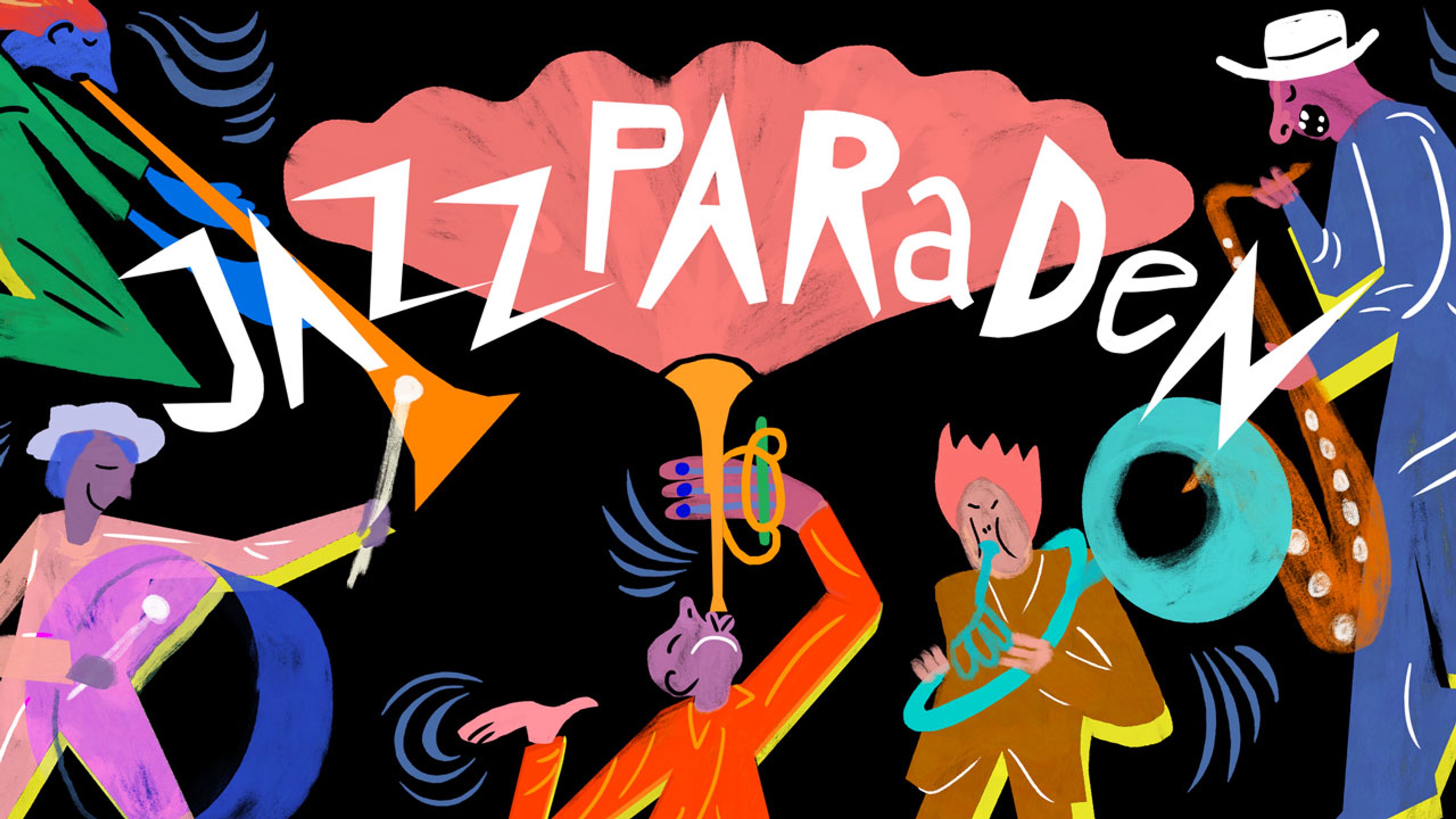 Illustration av jazzmusiker.