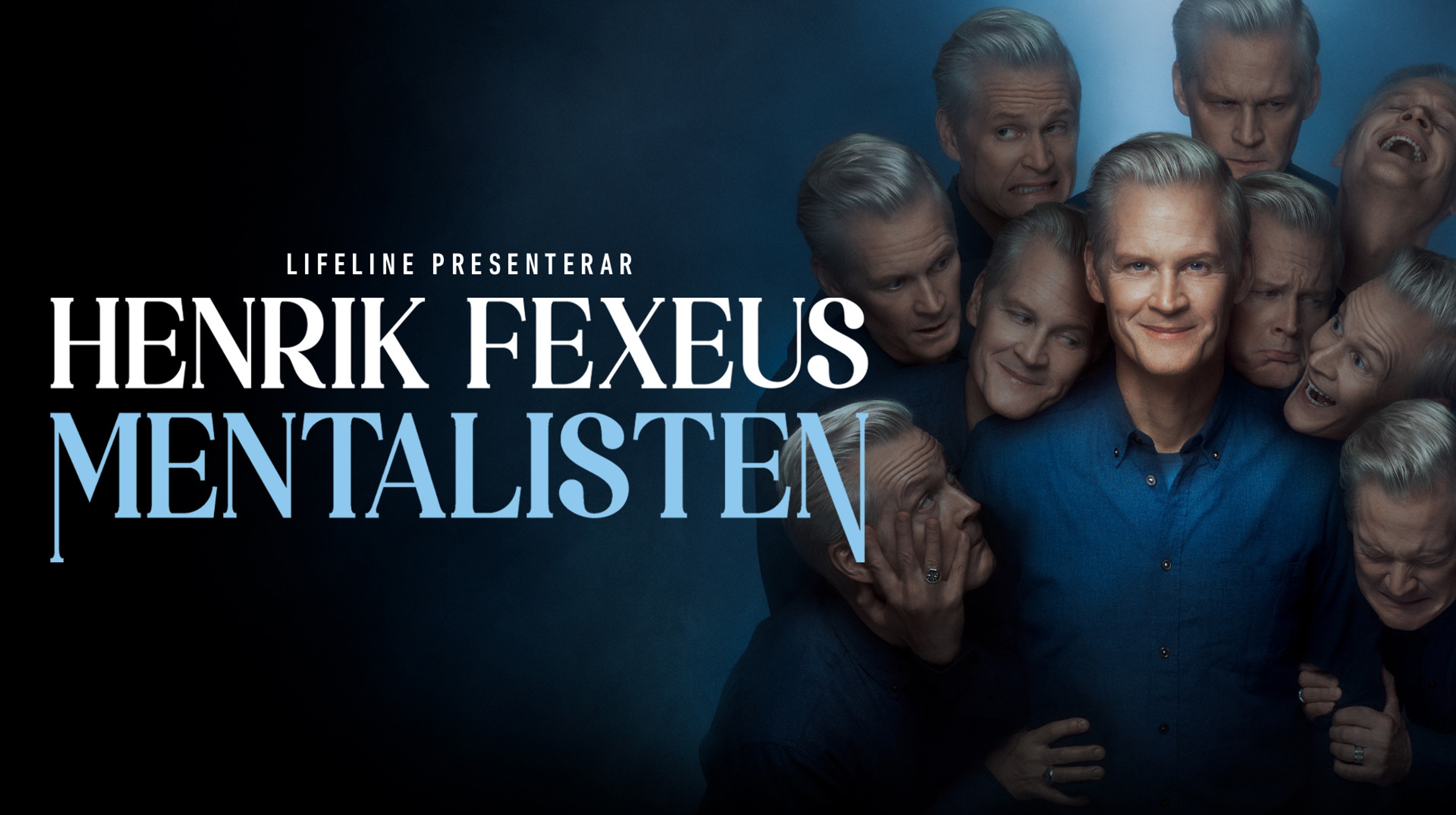 Henrik Fexeus omringad av flera kloner av sig själv. Text: Henrik Fexeus Metalisten 