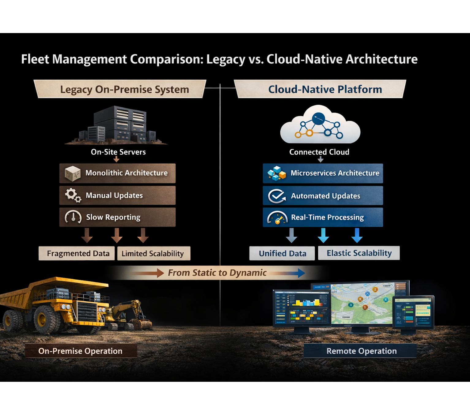 Cloud-Native vs Legacy Fleet Management Software in Mining