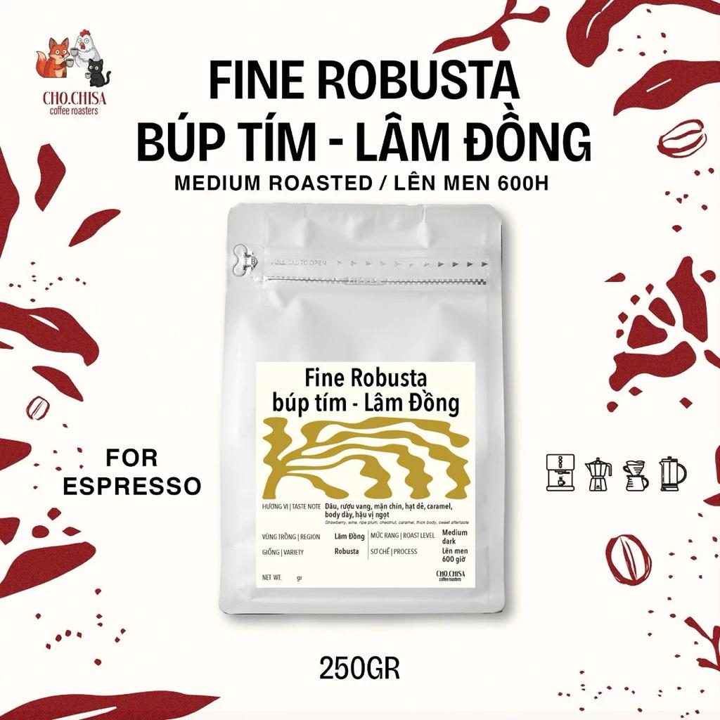 Cà Phê Fine Robusta Búp Tím - Lâm Đồng - Special Anaerobica Natural - Đã bao gồm 8% VAT
