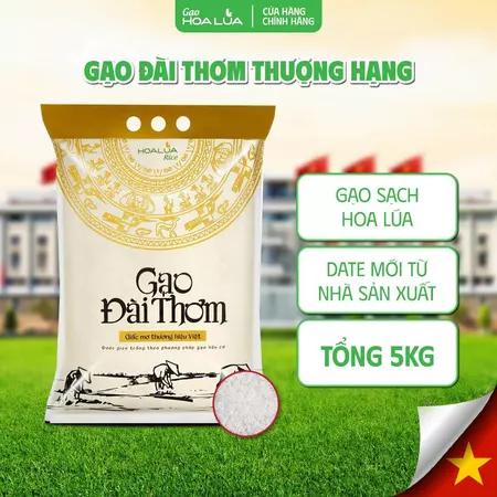 Gạo Đài Thơm Hoa Lúa túi 5kg - Tơi xốp, mềm cơm, thơm nhẹ