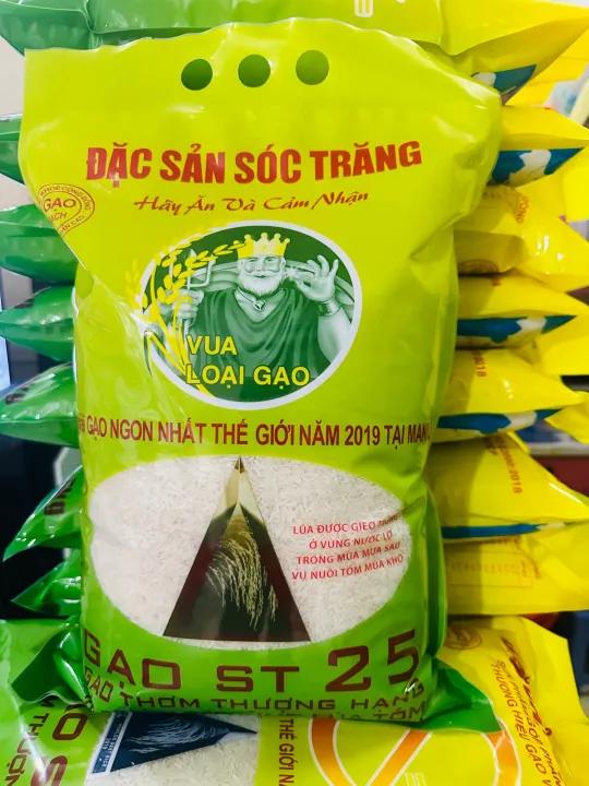 Gạo ST25 Lúa Tôm Hàng Loại 1 ,Túi 5 ký ( Dẻo Nhiều, Thơm Cơm, Gạo Hạt Dài)