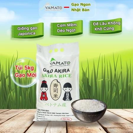 Gạo Nhật Bản Akira Rice 5kg Mềm Dẻo - Nấu Cơm Ăn Và Cuộn Sushi, Cơm Nắm