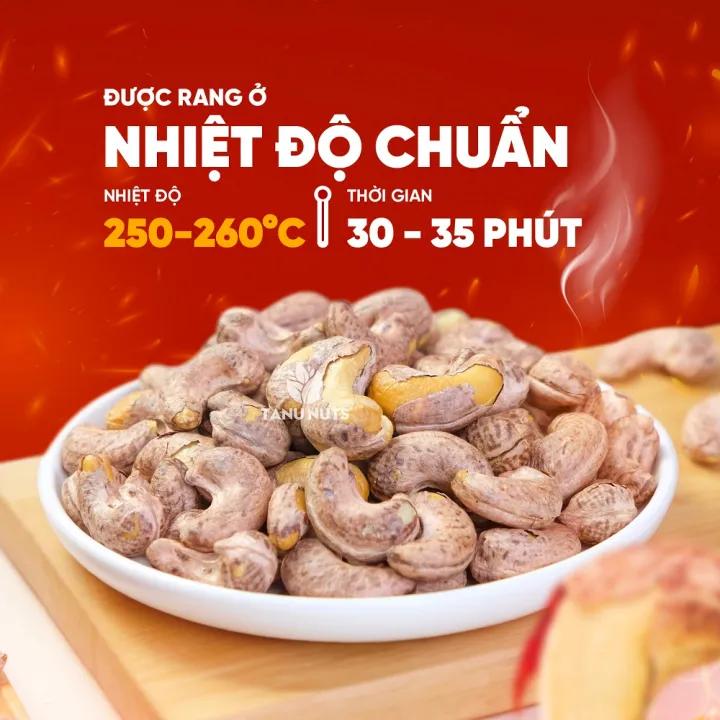 Hạt điều rang muối nguyên hạt TANU NUTS điều vỏ lụa Bình Phước A180 giàu dinh dưỡng 500g