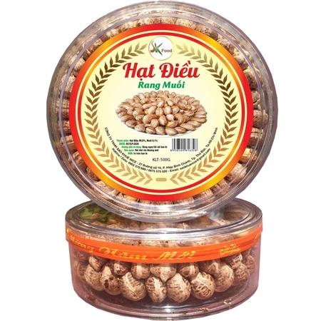 Hạt điều rang muối xếp hoa loại 1 - Hộp 500G đặc sản Bình Phước thương hiệu SK FOOD