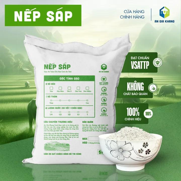 Gạo Nếp Sáp AGKF (An Gia Khang Food) - Thơm Ngon Dẻo Mềm (Túi 5kg)