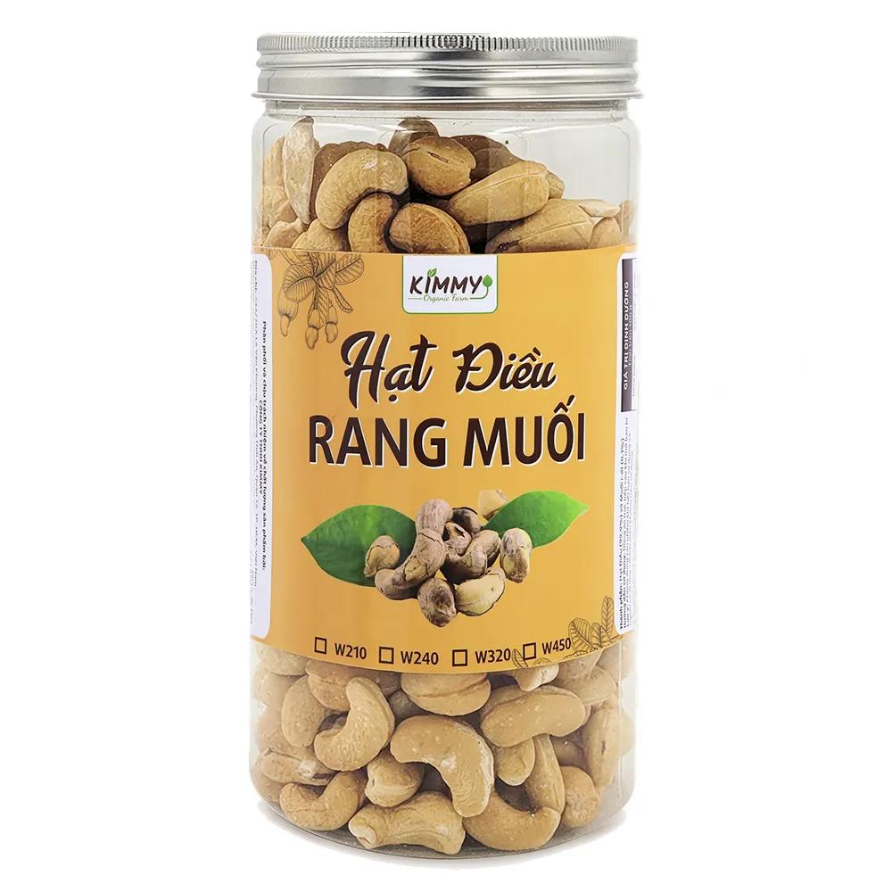 Hạt Điều Rang Muối Không Vỏ Lụa 500G Nguyên Hạt W240 Hũ Nhựa PET Tròn