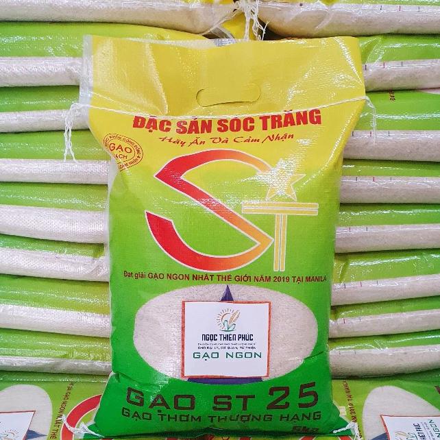 Gạo ST25 5kg Ngon L2 Truyền Thống Sóc Trăng - Dẻo Mềm Vừa - Ngọc Thiên Phúc